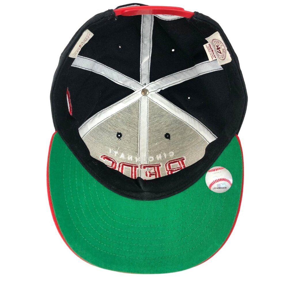 MLB Cincinnati Reds Men's 47 Brand Black/Red 2 Tone Snapback OSFA Embroidered - Picture 8 of 10